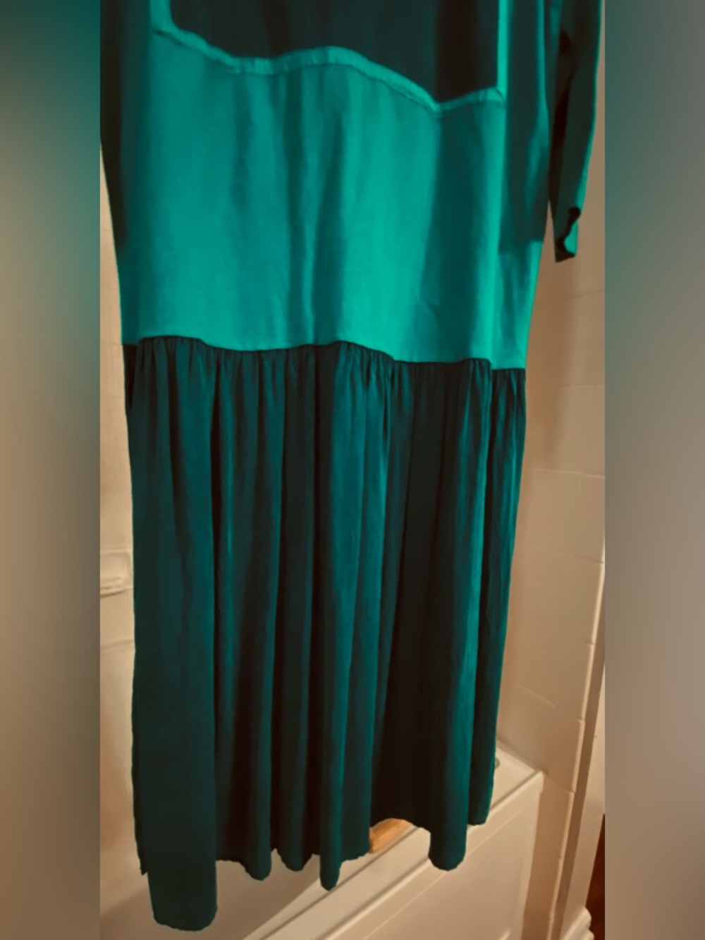 Johnny Was TeeShirt Maxi Dress. Teal & Turquoise, Sz Small. NWOT. Gold Butterfly - Picture 6 of 12